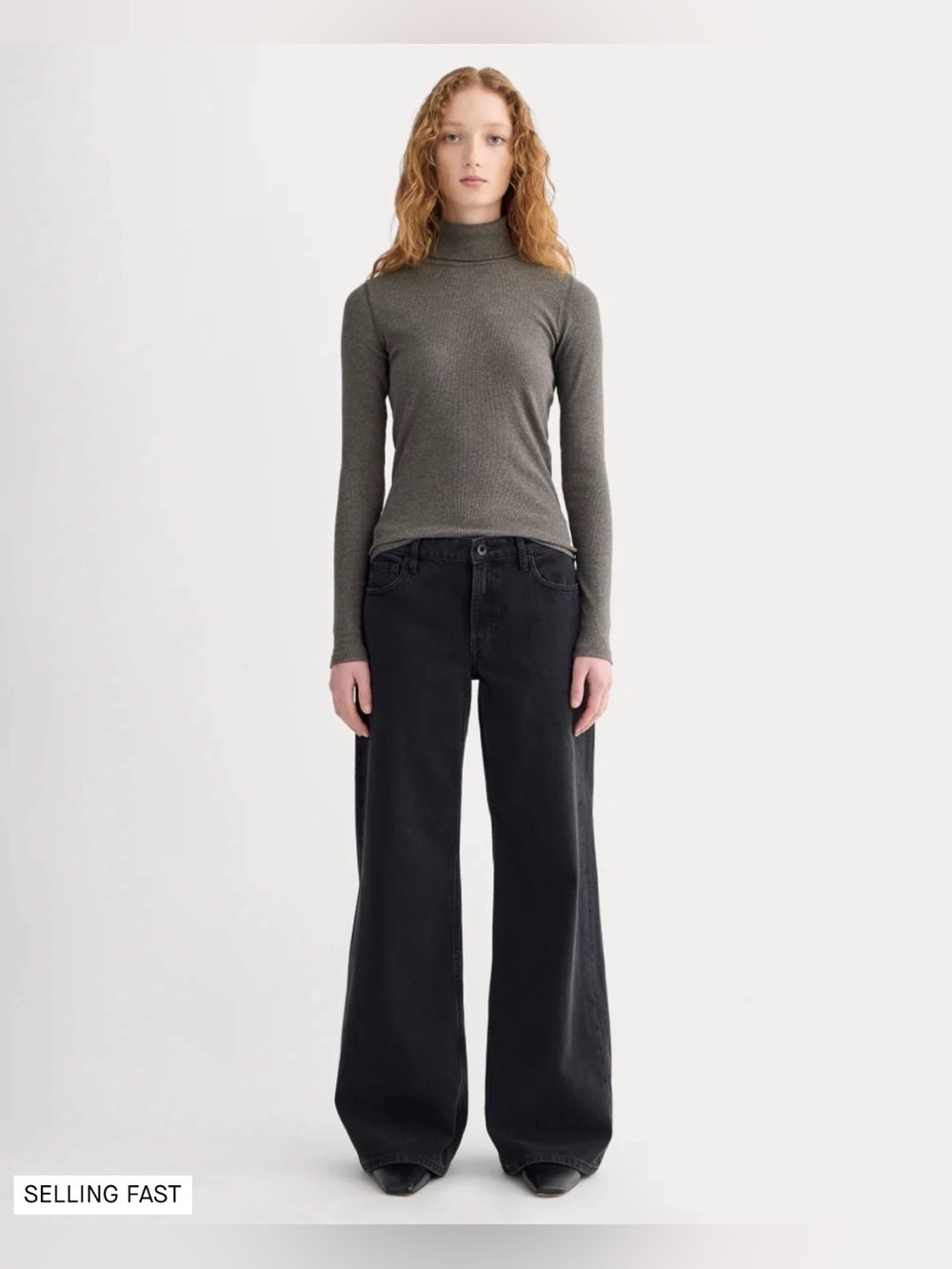 New Everlane The Luxe Rib Turtleneck in Washed Heathered Fatigue Size XL - Picture 11 of 11